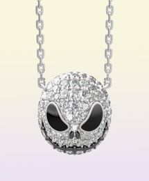 Nightmare before Christmas Skeleton Necklace Jack Skull Crystals Pendant Women Witch Necklace Goth Gothic Jewellery Whole J1218737513402270