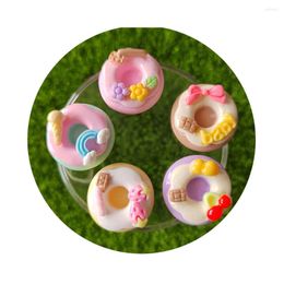 Decorative Flowers Simulation Sweet Flatback Donuts Resin Cabochon Mini Food Scrapbooking Craft Hair Bows Accessories DIY Phone Decor 25mm