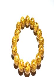 24k Gold Foil Beads Bracelet 12mm Gemstone Female Fashion Temperament Jewellery Gems Accessories Gifts Whole4416863