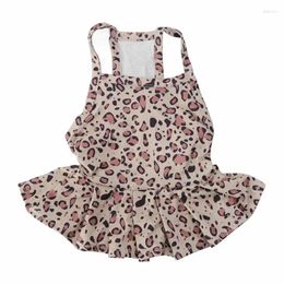 Dog Apparel Pet Suspender Dresses Leopard Print Puppy Dress Skin Friendly For Oudoor