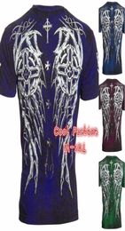 Gothic Fashion Archaic AFFLICTION Cool Skull Print Plus Size Men TShirt Tattoo Biker M5XL5178357