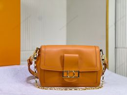 2024 Sping Summer designer bag shoulder Bag Dauphine womens bag crossbody luxury handbag real leather orange handbags 25050 Fashion purse 3A high quality