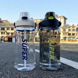 Water Bottles Large Capacity Bottle With Straw Graduated Leak Proof Gym Plastic Cup Reusable Fitness Jugs For Outdoor Travel