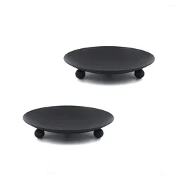 Candle Holders 2 Pcs Candlestick Support Base Round-shaped Home American Style Decoration Tray For Household Dining Room El