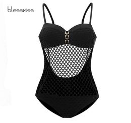 Sexy One Piece Swimsuit Push Up Swimwear Women 2021 Mesh Sheer Monokini Swimming Suit Trikini For Bathing Suit Orange Bikini2719612