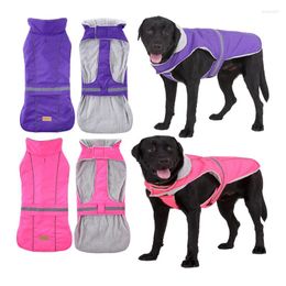 Dog Apparel Reflective Pet Clothes Windbreak Coat Winter Jacket Vest Cosy Warm Clothing Small Medium Big Dogs Labrador Outfit