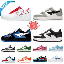 Bapestask8 Designer Sta Casual Shoes SK8 Low Männer Frauen Patent Leder schwarzweiß ABC Camo Camooubing Skateboarding Sports Bapely Sneakers Trainer Outdoor Hai