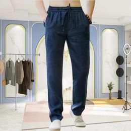 Mens Cotton Linen Pants Male Summer Autumn Breathable Solid Colour Linen Trousers Fitness Sweatpants Streetwear S-4XL240408