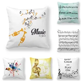 Pillow Guitar Butterfly Decorative Pillowcase Home Music Decoration Bedroom Living Room Sofa Note Cover