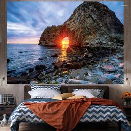 Tapestries Decorative Wall Tapestry Sea Ocean Landscape Carpet Hanging Home Decor Background