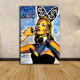 Alec Cartoon Catwoman Posters Graffiti Street Art Canvas Prints Pop Art Painting Modern Wall Art Pictures for Living Room Kids Room Home Decor