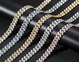 Hip Hop Necklace Men Designer Necklace 14mm Cuban Link Chain Necklaces 1618202224inch Fashion Rapper 14k Gold Plating Diamond 7680094