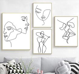 Nordic Minimalist Figures Line Art Sexy Woman Body Nude Wall Canvas Paintings Drawing Posters Prints Decoration for Livingroom6317680