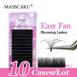 False Eyelashes 10cases/lot MASSCAKU Prime Custom Private Label Lashes Automatic Flowering Volume Mega Extension For Mackup Supplies