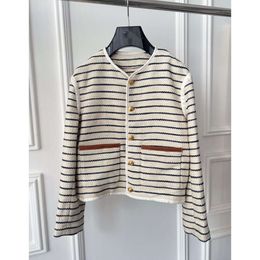 2024 Frauenkleidung Baumwoll Patchwork Striped Jacket Frühling Sommer neu 413