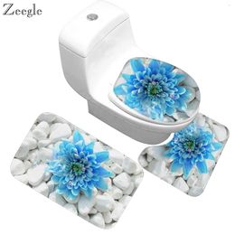 Bath Mats Zeegle 3D Stone Memory Foam Set 3Pcs Anti-slip Floor Bathroom Toilet Rugs Absorbent WC Mat