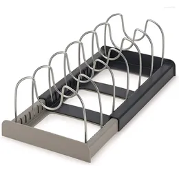 Kitchen Storage Expanding Cookware Organizer Pot Lid Rack Space Saving For Pan Lids Baking Trays Cooking Dish Drainer Drying