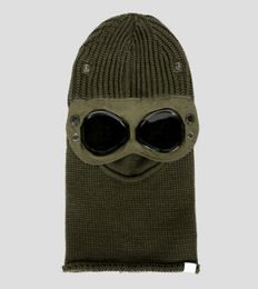 Goggle Balaclava Extra Fine Merino Wool Beanie Knit Hat Men Cap Outdoor Windbreak Hood Retains Heat Skull Caps Black Army Green4888317
