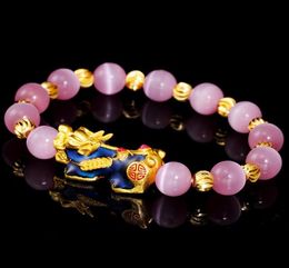 Natural Beads Bracelet Opal Stone For Men Women 10mm Pixiu Feng Shui Wealth Good Luck Jewelry Bijoux Drop Beaded Strands5918857