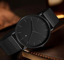 Black Quartz Watch Men Watches Dress Famous Brand Classic Stainless Steel Wrist Watch For Men Clock Male Wristwatch Hour Reloges L9622592