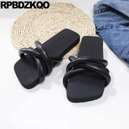 Slippers Strappy Thick Waterproof Flats High Sole Slides 34 Creepers Flatforms Open Toe Sandals Walking Women Beach Shoes Muffin