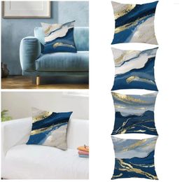 Pillow Abstract Blue Sands Linen Printed Set Home Decor Sofa Bedside