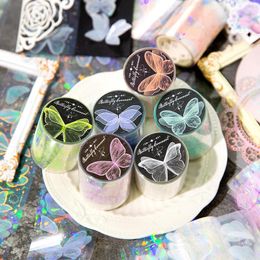 Gift Wrap 1Roll PET Transparent Tape Stickers Creative Colourful Butterfly Decorative 50mmx2m 6 Kinds