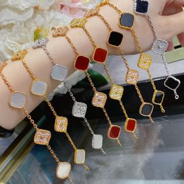 Van clover bracelet designer women classic gold Chain bracelet designer Vintage brand Jewellery diamond agate shell sliver rose Accessorise gift parties Jewellery