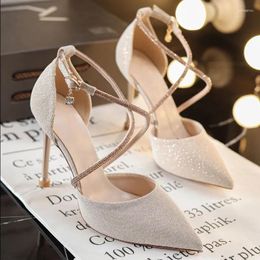 Dress Shoes Summer Pointed One Piece With Temperament Goddess High Heels Fashion Network Red Same Style Slim Heel Show