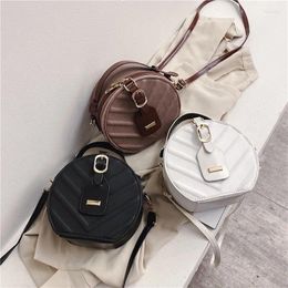 Shoulder Bags Europe And The United States Fashion Texture Women's Bag Solid Color Messenger Small Round Mobile Phone #30