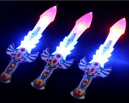 EMS 50pcs 50cm LED Musical Flash Glow Sword Knife Costume Dress Up Props LED Light Flash Gravity Kids Toy Christmas Gift3927284