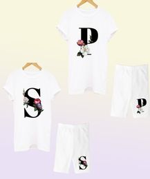Women Two Piec Set Letter T Shirts And Shorts Set Summer Short Sleeve Oneck Casual Joggers Biker Shorts Sexy Outfit For Woman 2203906523