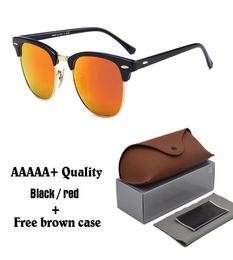 High quality Glass lens Brand Designer Fashion Men Women Sunglasses Plank frame Coating Sport Vintage Sun glasses With box and5332331