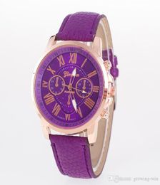 s Unisex Geneva Leather PU Quartz Watches Men Women fashion casual Roma Men Watch Casual dress rose gold wrist watches YD0029138390