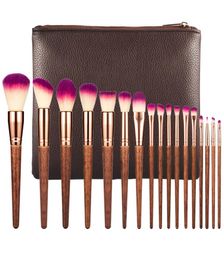 Professional 17pcs Makeup Brushes Set Fashion Lip Powder Eye Kabuki Brush Complete Kit Cosmetics Beauty Tool with Leather Case3784654