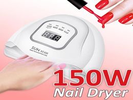 SUN X5 MAX 150W UV LED Nail Lamp Nail Dryer Curing All Gel Polish 10s 30s 60s 99s Smart Light Manicure Kit3747340