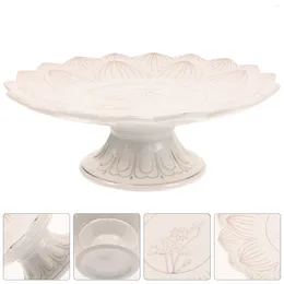 Plates Ceramic Lotus Offering Plate Prayer Bowls Temple Offerings Ceramics Fruit Tray Hospitality Dishes For Sweets Sharing