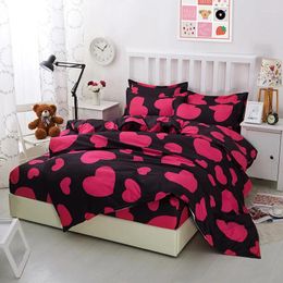 Bedding Sets Reactive Printing Home Bed Set Duvet Cover Flat Sheet Bedclothes Love Couple Quilt Pillowcase