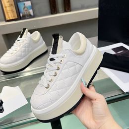 Spring Lace Up Leisure Sport Shoes For Women Round Toe Genuine Leather Flat Platform Shoes Female Zapatos