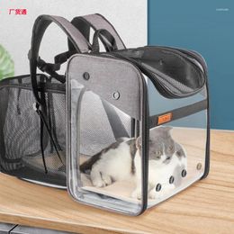 Cat Carriers Transparent Pet Bag Large Space Dog Backpack Folding Out Portable Box