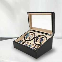 BlackBrown High Quality Watch Winder Automatic Display Box Luxury Storage Put Down 10 240412