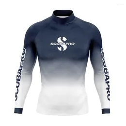 Women's Swimwear 2024 Men's Long Sleeve Rashguard Surf Swimming Shirt UV Protection Surfing Beach Tight Rash Guard T-shirts Bathing Suit