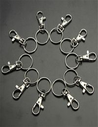 10pcslot Classic Key Chain Ring Silver Metal Swivel Lobster Clasp Clips Key Hooks Keychain Split Ring DIY Bag Jewelry Wholeales8846082