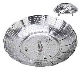 Double Boilers Stainless Steel Multifunctional Steamer Plate Silver Magic Retractable Folding Steaming Fruit Disk