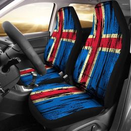Car Seat Covers Iceland Grunge Flag Cover 1 Pack Of 2 Universal Front Protective