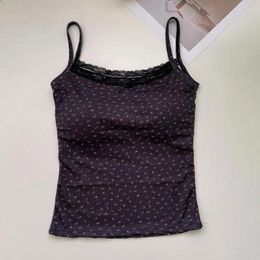 Camisoles & Tanks Padded Camisole Stylish Women's Tank Tops With Lace Trim Bow Detail Sexy Backless Crop For Streetwear Summer Fashion