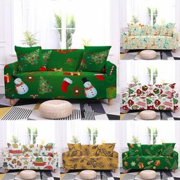 Chair Covers Christmas Sofa Cover For Living Room SofaBed Protective Elastic Sectional Armchair Non-Slip Stretch Couch Decor