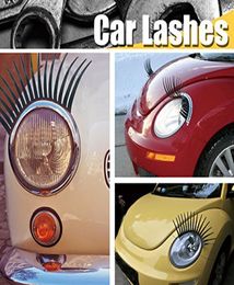 Cute Car Eyelashes Decal Car Sticker for Headlights Automotive Eyelashes Eyeliner 3D Logo Sticker Black Color9866954