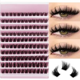 120pcs D Curl Lash Clusters for Natural Wispy Look - DIY Fluffy Individual Lash Extensions, Mix Lengths 8-16mm