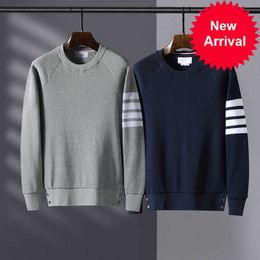 Waffle 10A New Fashion Brand Round Neck Pullover Sweater Long Sleeve Four Bar Mens And Womens Korean Casual Coat